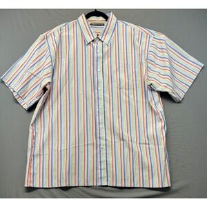 Beyond The Limit Button Down Shirt Mens 3XL Multicolor Stripe Short Sleeve Exc